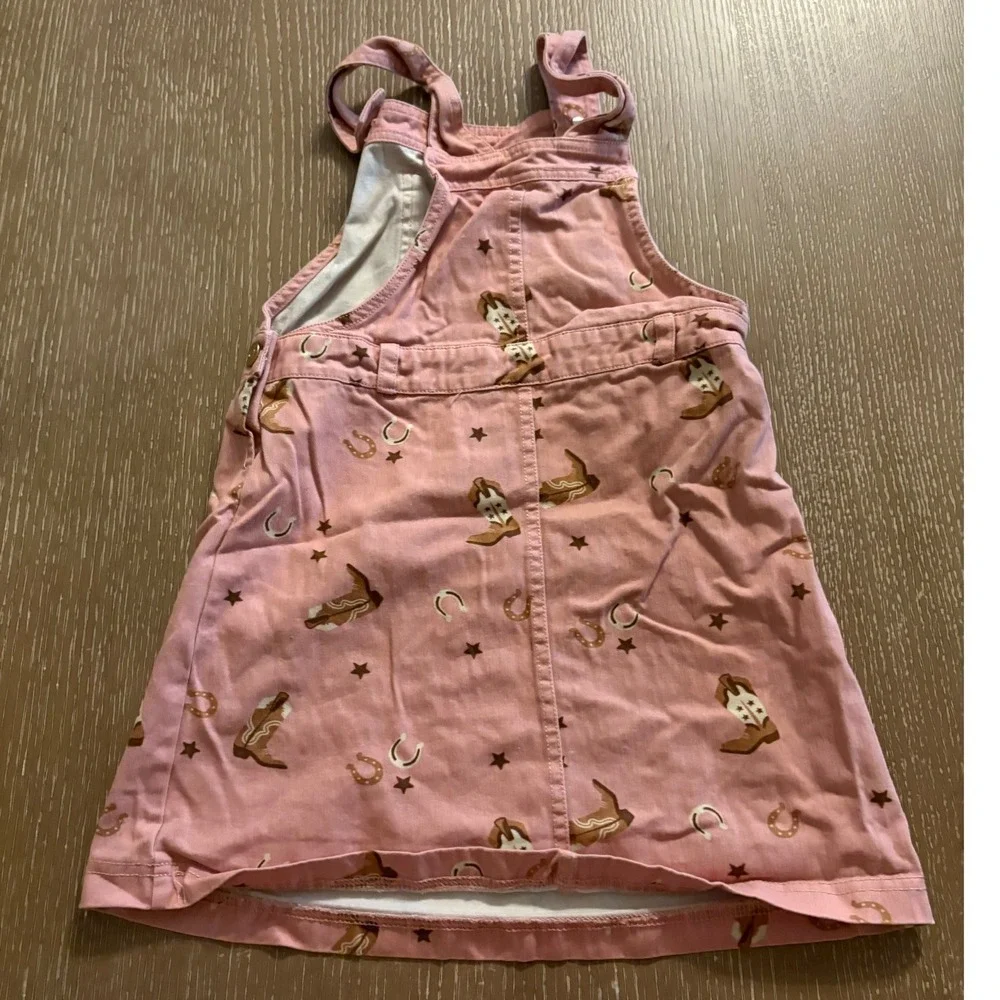 Happily Grey Girls Pink Western Cowboy Boot Jumper Dress Size 6 Horseshoe‎ Stars
